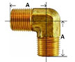 Brass Forged 90 Degree Male Elbow Diagram
